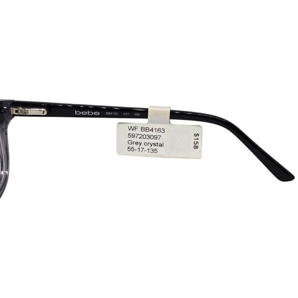 Bebe BB4163 Grey Crystal Eyeglass Frames 55-17-135 Women’s Rectangle Optical Gla - Picture 4 of 7